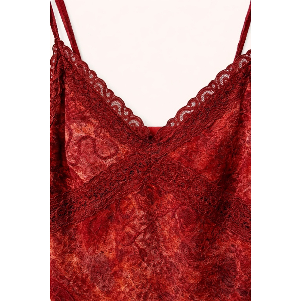 Y2K Red Lace Mini Dress Slip Style Bodycon XS Coquette Party - Picture 4 of 7